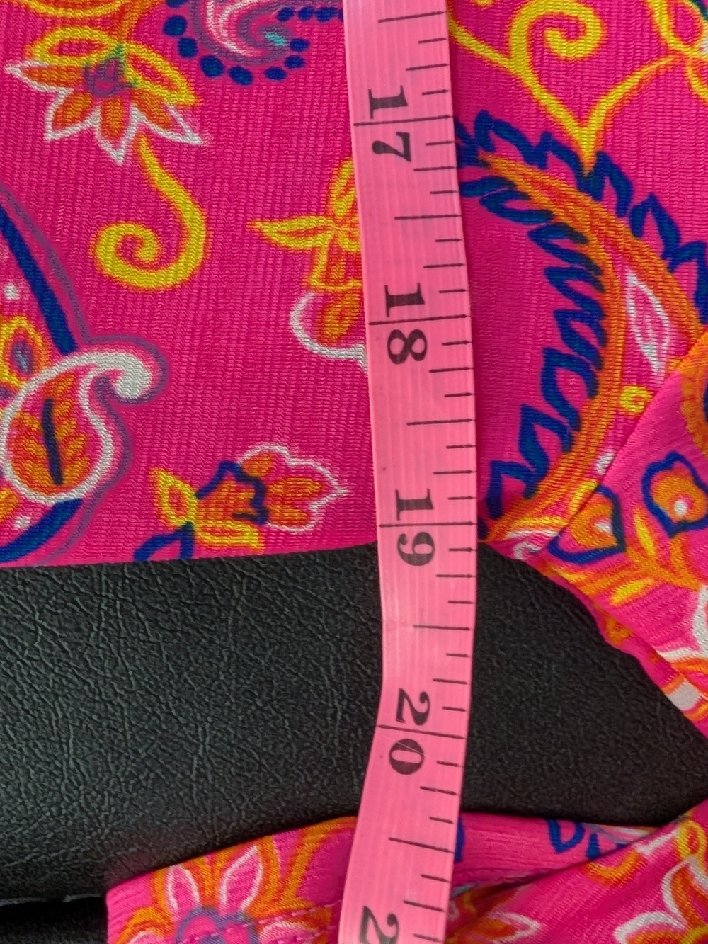 Dear Scarlett Bright Pink Paisley Lizzie V-Neck Blouse - Picture 7 of 8